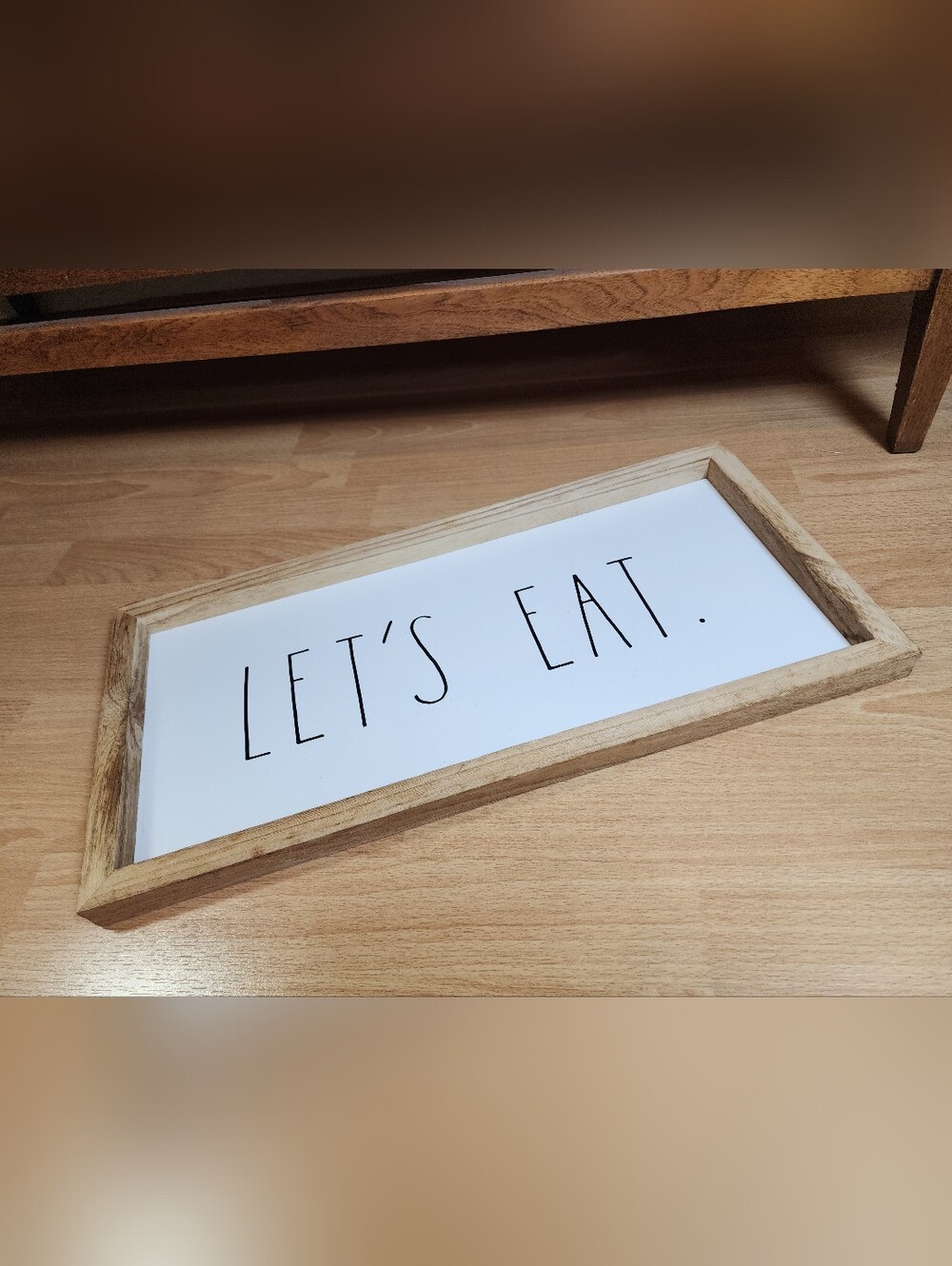 Rae Dunn Wood Sign Bundle "Let's Eat" "But First Coffee" Preowned - Picture 2 of 15